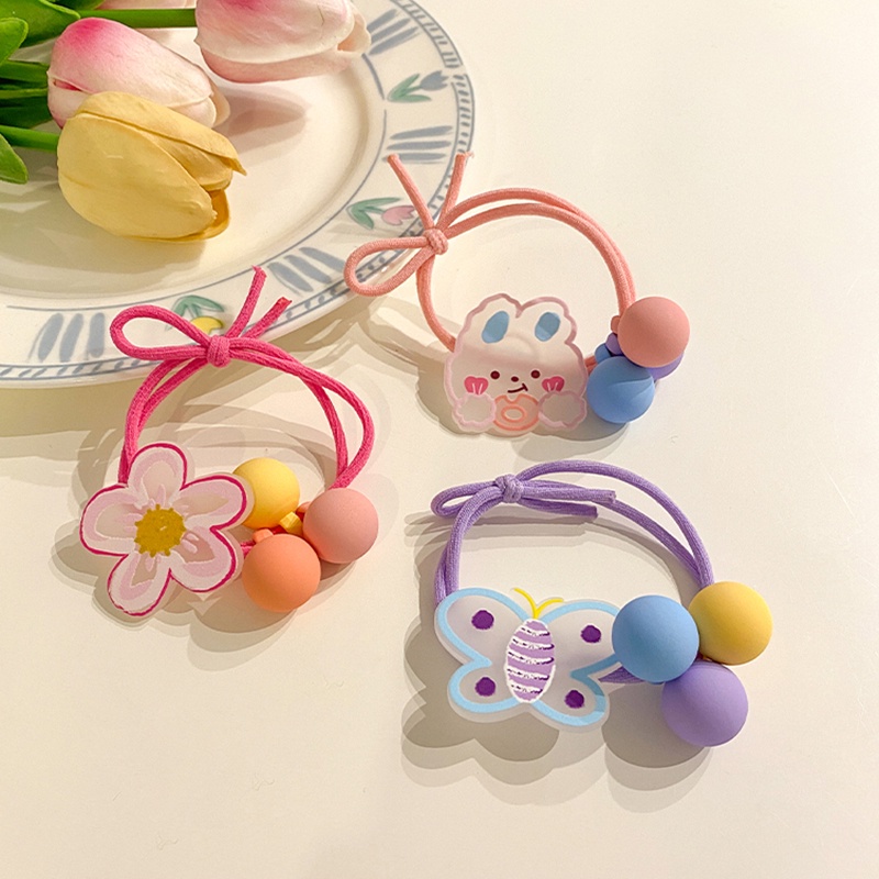 Dây Buộc Tóc Cao Su Co Giãn Hình Hoạt Hình Dễ Thương Cho Bé Gái