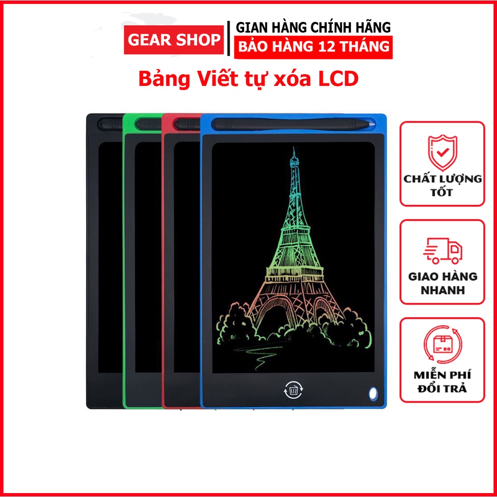 Bảng Viết tự xóa LCD, Bảng Vẽ Điện Tử Thông Minh Tự Động Xóa Thúc Đẩy Tư Duy Sáng Tạo Cho Bé 8.5 inch