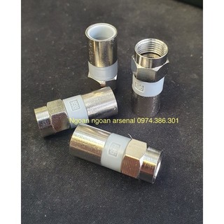 Jack giắc F5 nén dọc chuẩn cáp rg6 5C hàng cao cấp không cần kìm nén.