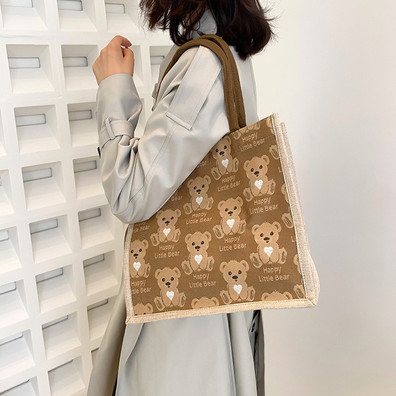 Túi Xách Vải canvas Cỡ Lớn In Hoạt Hình Dễ Thương