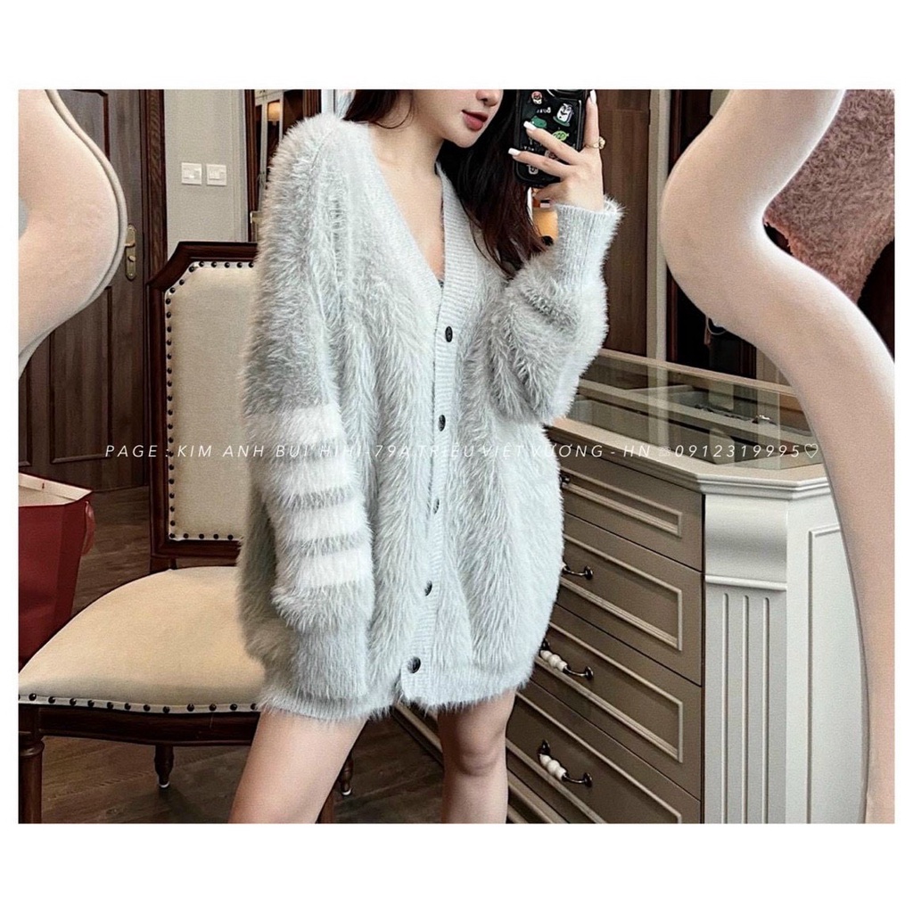 Áo cardigan thom len lông dáng dài siêu xinh hàng QC