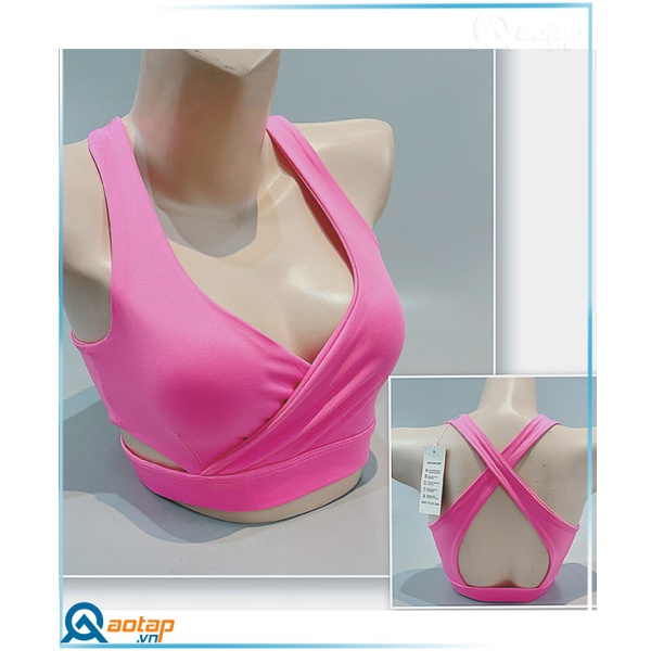 Áo bra tập thể thao cho nữ - Áo cut eo đắp chéo trơn nhiều màu