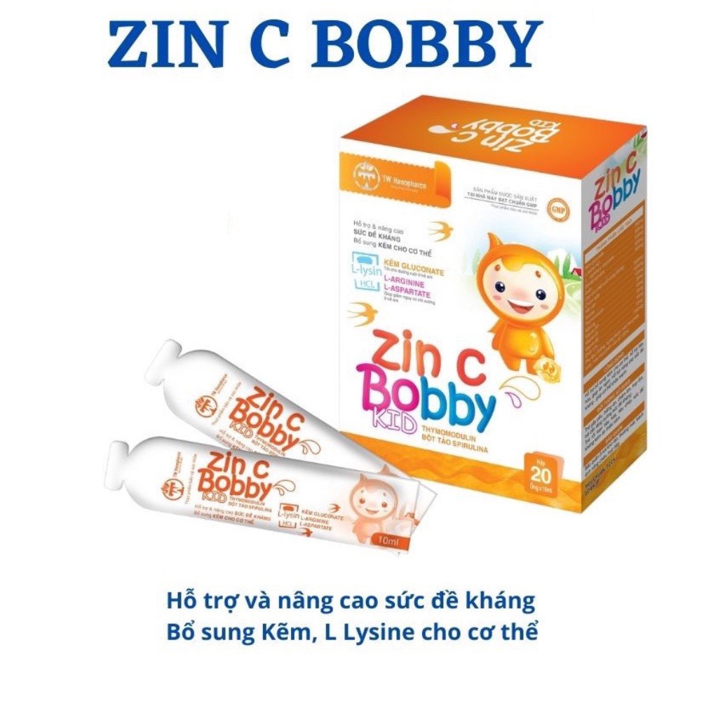 Kẽm cho bé ZIN C BOBBY KID, bổ sung Kẽm, Lysine, DHA, giúp cải thiện biếng ăn & tăng sức đề kháng cho trẻ