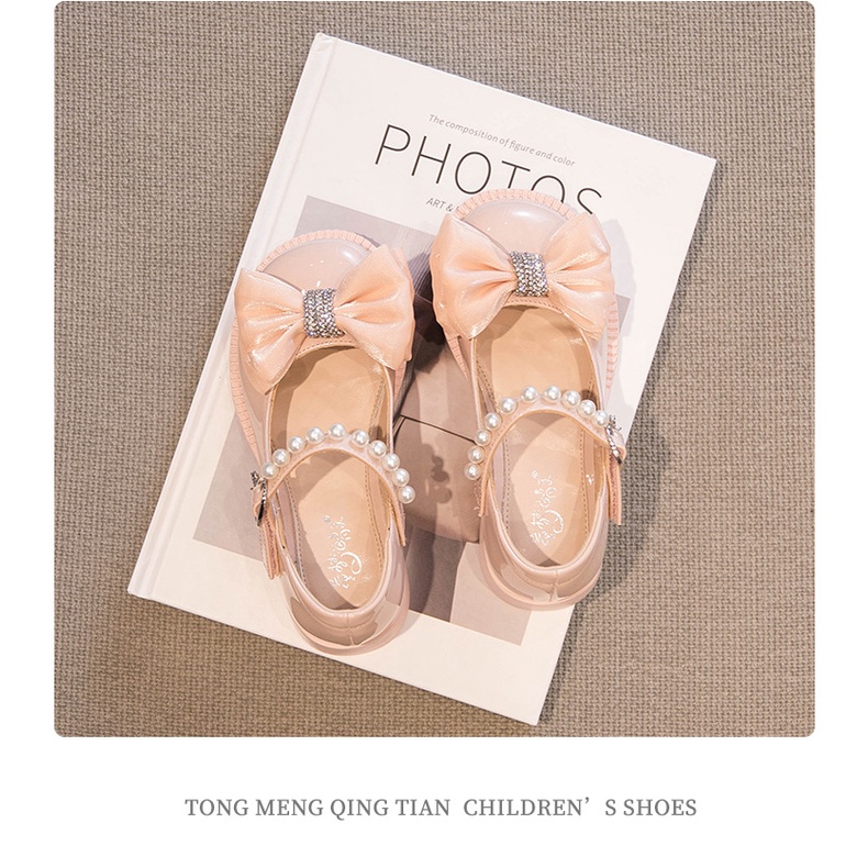 Giày Mary Jane Đế Mềm Đính Nơ Thời Trang Mùa Thu 2022 Cho Bé Gái