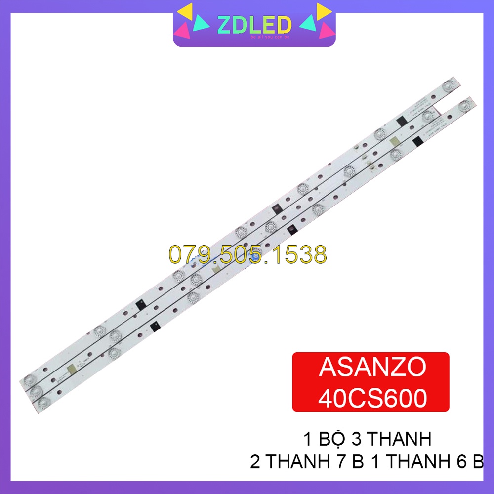 BỘ LED TIVI ASANZO 40CS6000 DARLING 40DF2200 JS-D-JP3910-071 061EC(80122) MỚI 100% BỘ 3 THANH, 2 THANH 7 BÓNG 1 THANH 6