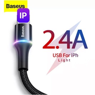 Cáp sạc nhanh ln baseus 2.4a cho ip chính hãng chống đứt, gãy, có đèn led báo sạc
