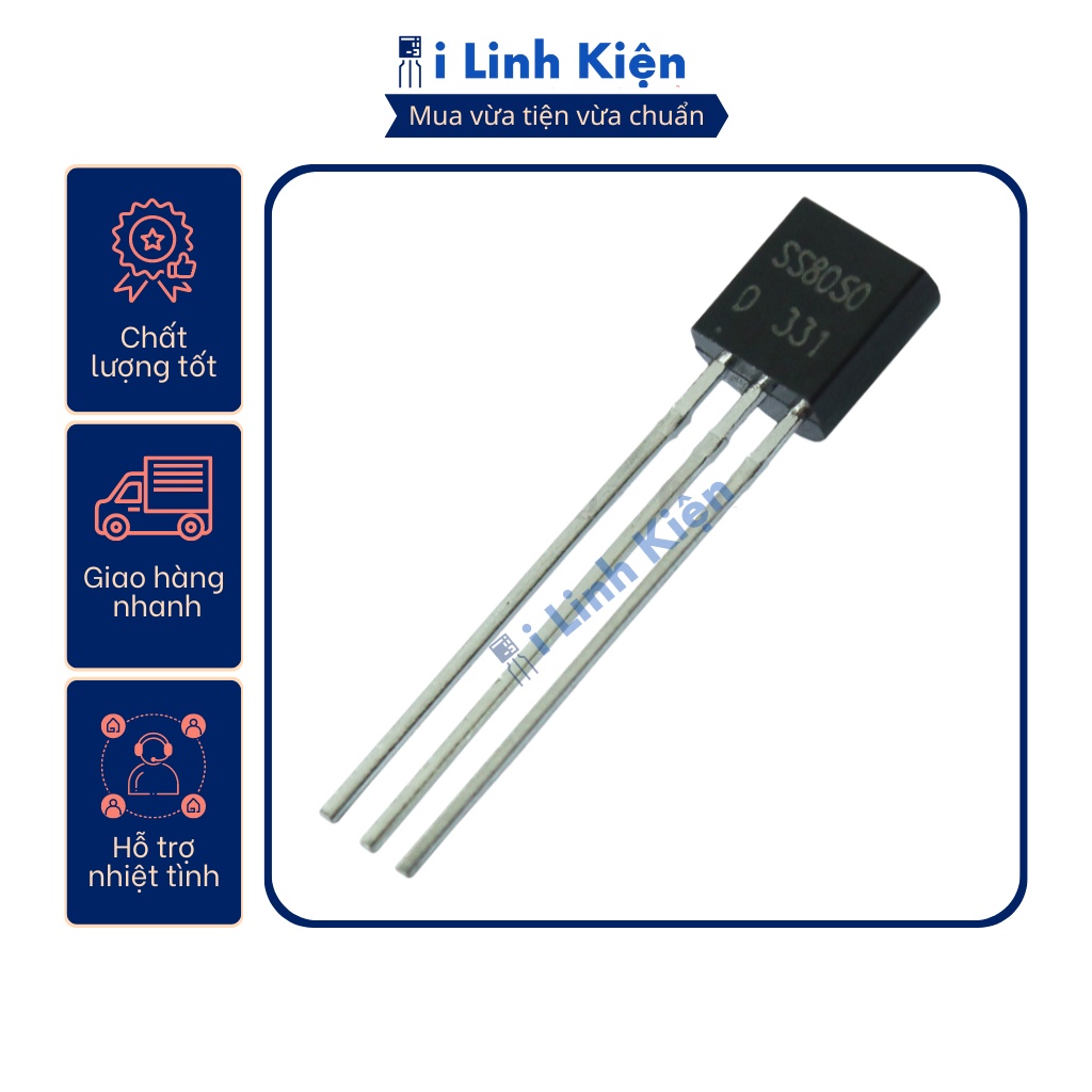Transistor S8050 0.5A 40V chân cắm túi 10 con.