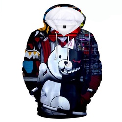 Áo Hoodie In Hình Gấu 3D Màu Trắng Đen Dangan Ronpa Danganronpa Mono Kuma Monokuma