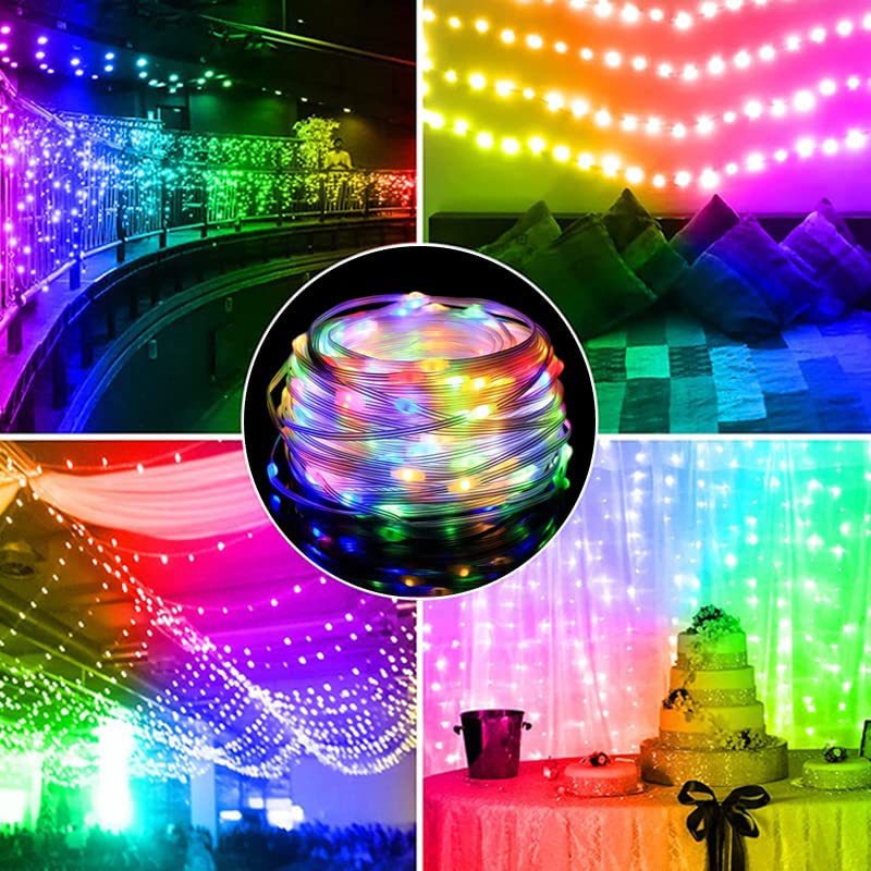 Trang trí tiệc gia đình Đèn dây LED Trang trí nhà sáng tạo Dây đèn cây thông Noel Di động Dây đèn LED RGB Đèn Giáng sinh thông minh Trang trí Giáng sinh Veel