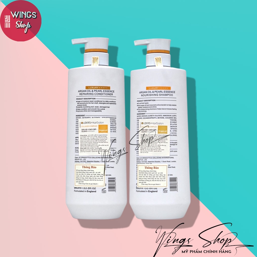 Combo Dầu gội xả phục hồi, chống rụng tóc Olexrs Hair Salon Luxury 500ml - 960ml , Wings Shop