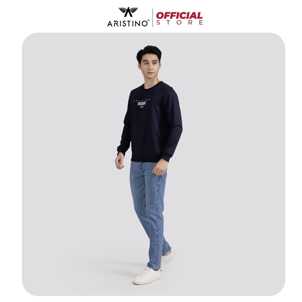 Áo sweater nam ARISTINO ASW011W2 áo nỉ nam dài tay thu đông dày dặn