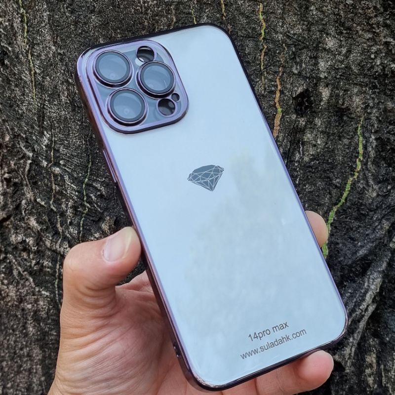 [ Tím ] Ốp lưng iPhone 14 pro max , 14 pro , 14 plus , 14 hãng sulada lưng trong viền màu bảo vệ cam