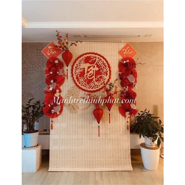 Mành Tăm Tre Trang Trí Tết, Sân Khấu, Lễ Hội KT: 1.6x2m, 80cmx2m;1.2mx2m. Mành tre đóng trần.[Sỉ Mành Tre Nguyên Cuộn]