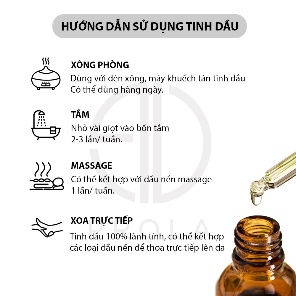 Tinh dầu thiên nhiên PROLA Hương Gỗ Đàn Hương Sandal Wood nguyên chất cao cấp