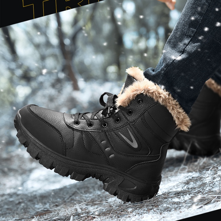 Giày Bốt Martin Đi Tuyết Lót Cotton Lót Lông Cừu Dày Dặn Giữ Ấm Chống Thấm Nước / Trượt Tuyết Thời Trang Mùa Đông Cho Nam
