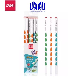 Bút chì gỗ 2b 58198 rãnh định vị - deli