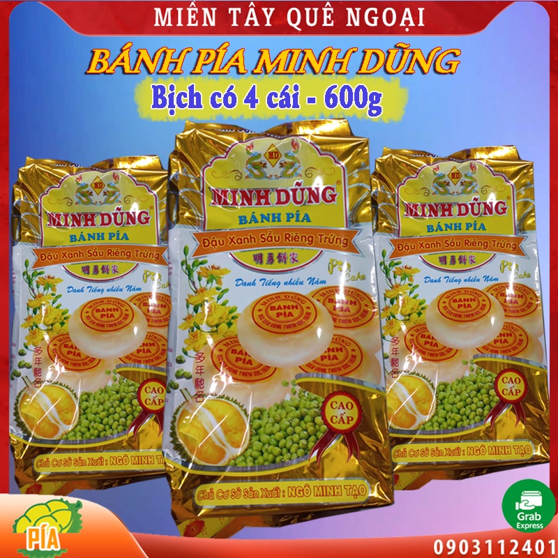 BÁNH PÍA MINH DŨNG - ĐẶC SẢN SÓC TRĂNG - MIỀN TÂY QUÊ NGOẠI - TÚI 600G có 4 cái đóng gói riêng