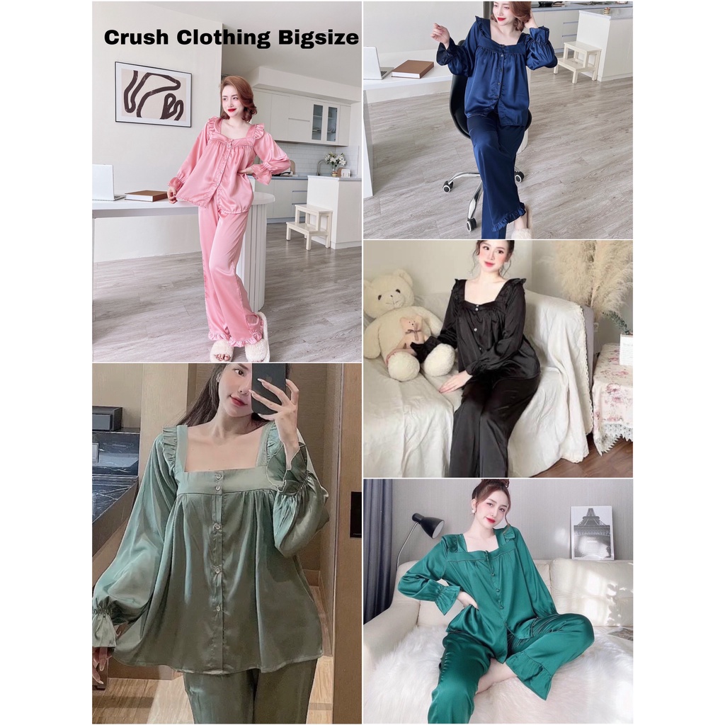 Pyjama Đồ Bộ Bigsize 55-100kg Diện cực Đẹp Chất Satin Cao Cấp
