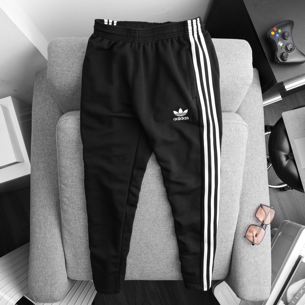 Quần ống suông rộng nam nữ ba sọc Das Firebird Trackpants dáng thể thao unisex chất nỉ cotton, túi có khoá zip B51