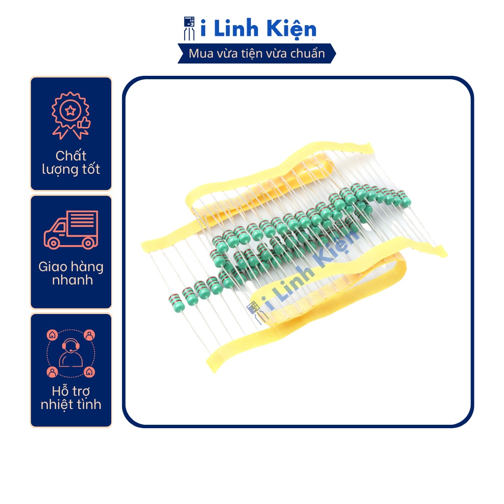 Cuộn cảm vạch 1W 0510 1mH đóng dây túi 10 chiếc.