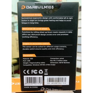 Chuột máy tính  Dareu LM103 Black (USB/Đen)