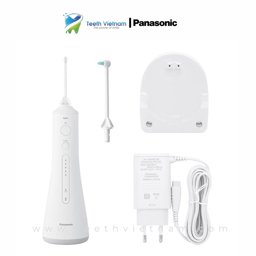 Máy Tăm Nước Cầm Tay Panasonic Công Nghệ Siêu Âm EW1513 - Làm Sạch Răng Nướu - 5 Chế Độ - Bảo Hành Chính Hãng 12 Tháng