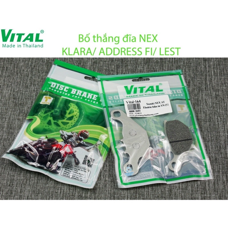 Bố thắng đĩa xe điện Vinfast Feliz /Address FI/ NEX/ Lets/VFeliz thắng truớc hiệu VITAL - Má phanh, 