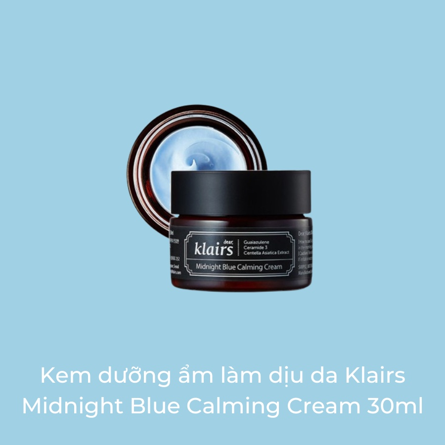 Kem dưỡng ẩm Hàn Quốc cấp ẩm làm dịu da Klairs Midnight Blue Calming Cream 30ml - Bahachiha