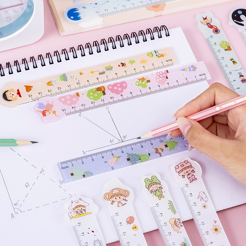 Thước Thẳng 15cm Họa Tiết Hoạt Hình Dễ Thương Cho Học Sinh