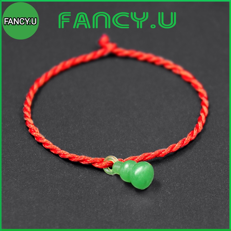 Vòng Tay Lắc Tay Chỉ Đỏ May Mắn Gắn Hồ Lô Xanh Ngọc Độc Đáo Ngụ Ý Cầu An Lành , Sức Khỏe Dây Có Thể Điều Chỉnh VT-06