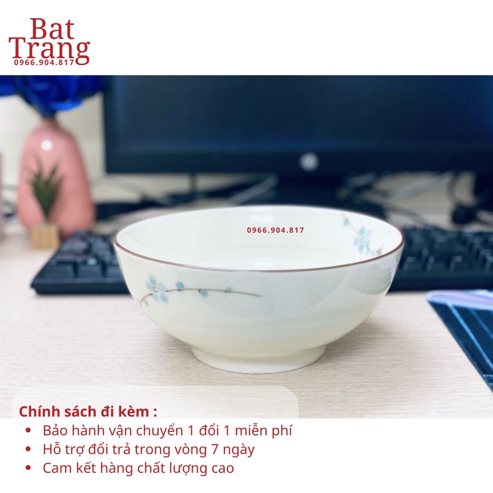 Bát tô sứ, tô canh men kem Bát Tràng nhiều size - hàng có bảo hành