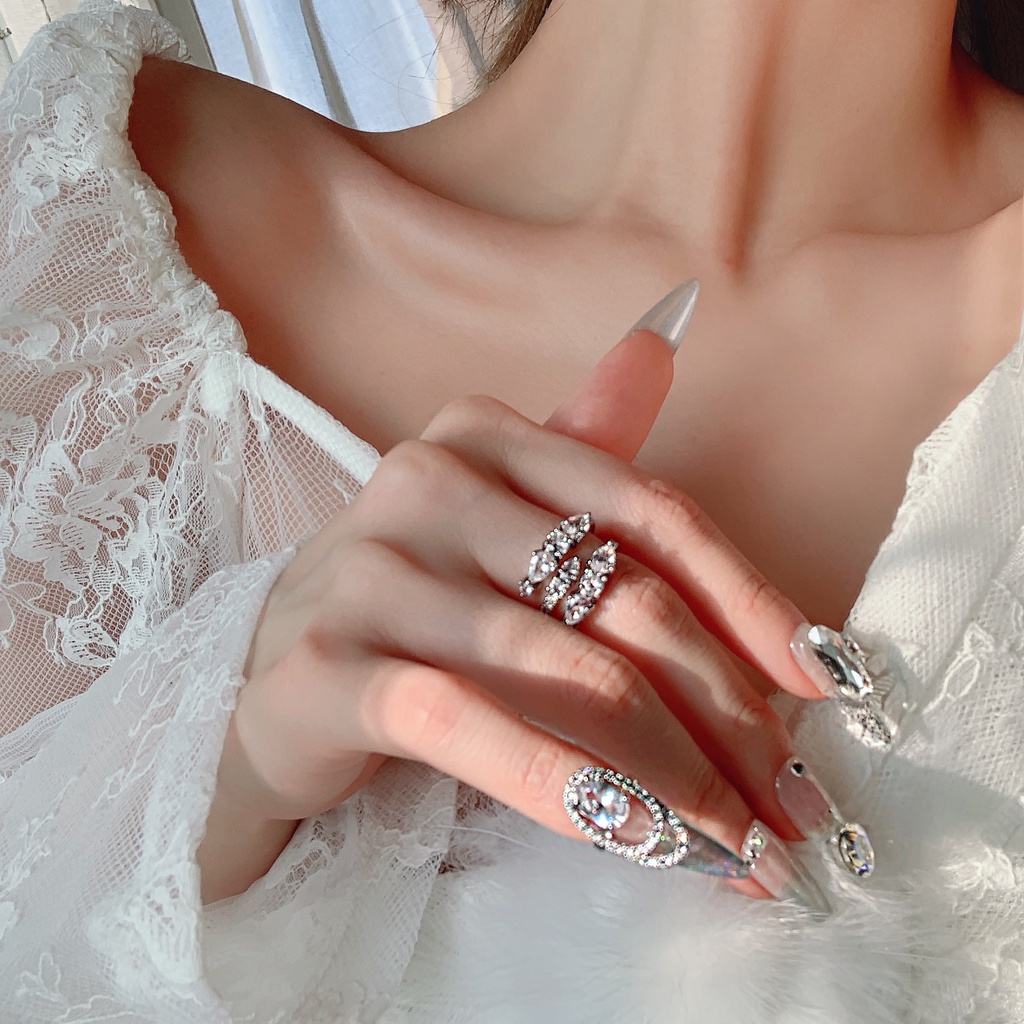 Nhẫn Hở Đính Đá Thời Trang Chất Lượng Cao Cho Nữ