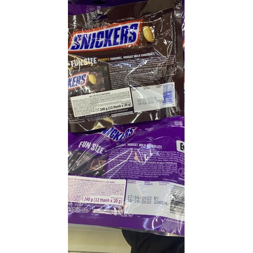 Kẹo Socola Snickers Đậu Phộng Fun Size Túi 12 Thanh - 240g