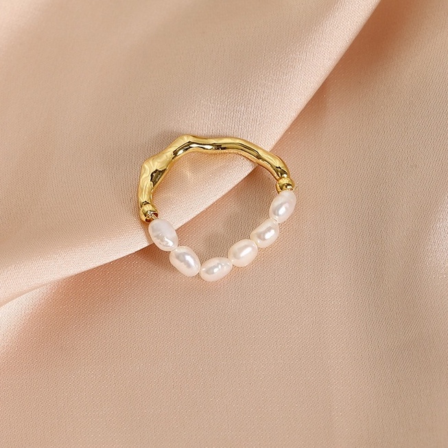 Nhẫn SEAGLOCA phối ngọc trai phong cách Hàn Quốc sang trọng