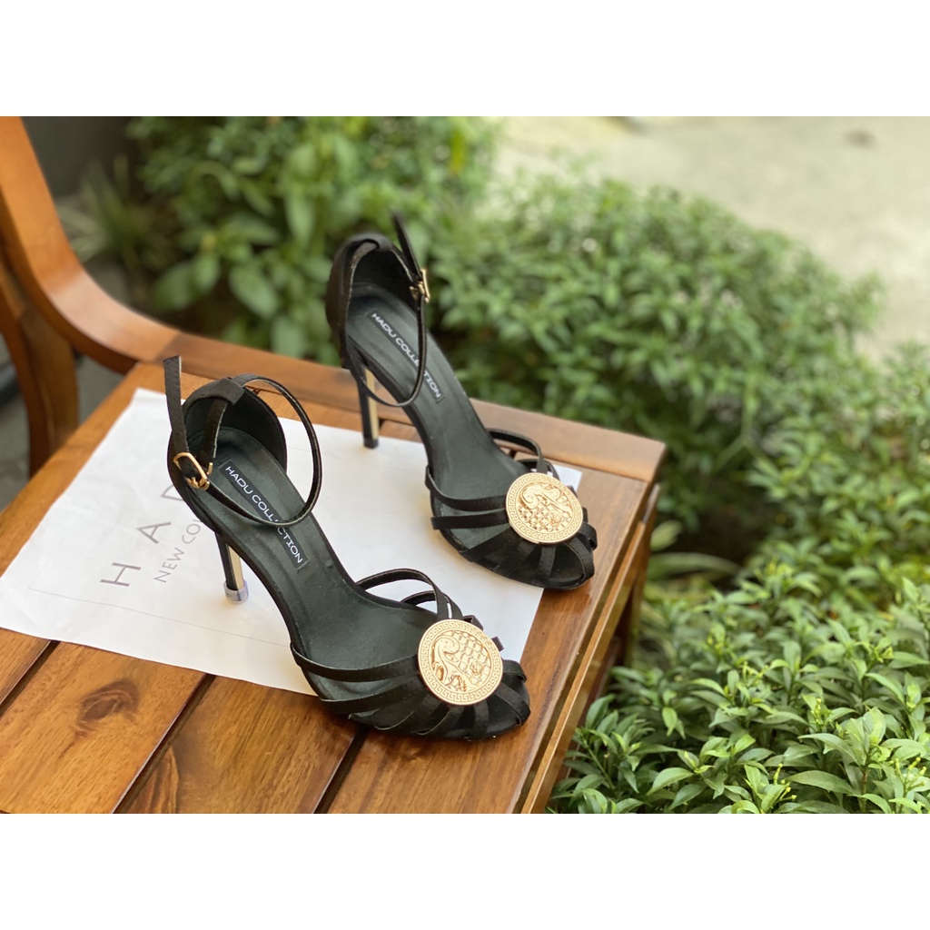 Giày cao gót 9p sandal dây rọ khóa tròn KATIFA M943 - BH 02 năm