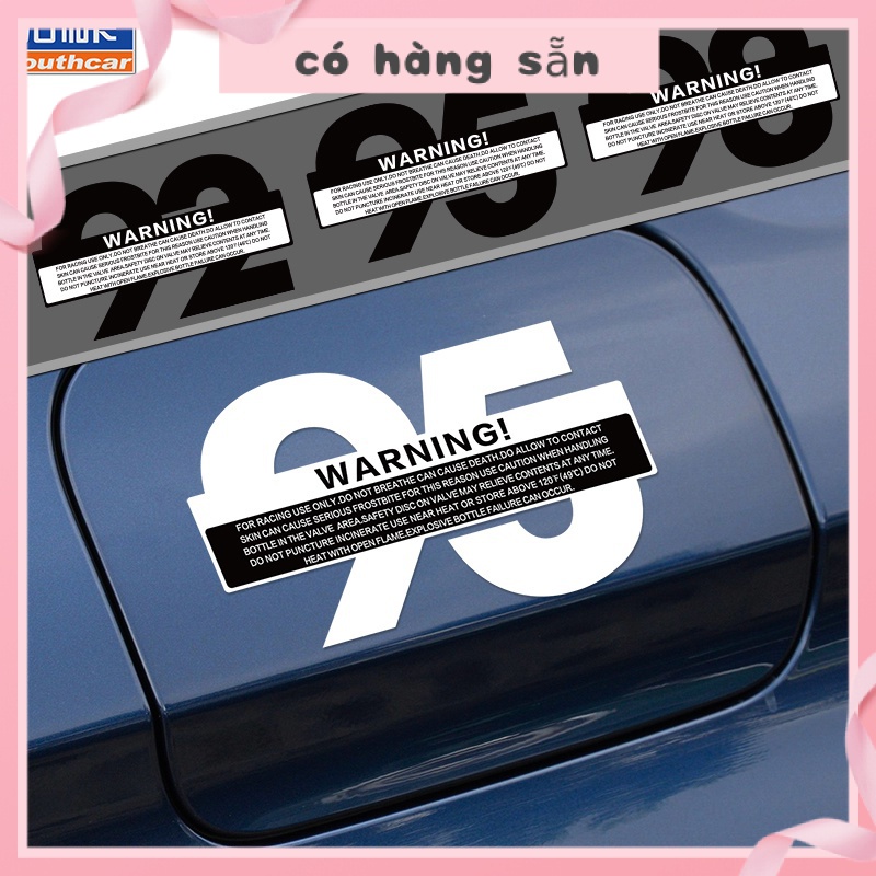 ☂Hình Dán Bìa Hộp Thư☂Miếng Dán Phản Quang Nhắc Nhở Trang Trí Nắp Bình Xăng Xe Hơi 92 95 98