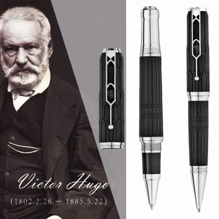 Mont victor hugo mb bút bi lăn / bút bi khắc họa tiết kiến trúc màu đen sang trọng