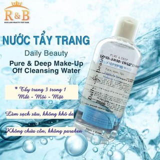 Nước tẩy trang sạch sâu Daily Beauty , làm sạch dịu nhẹ, dưỡng ẩm, sáng da