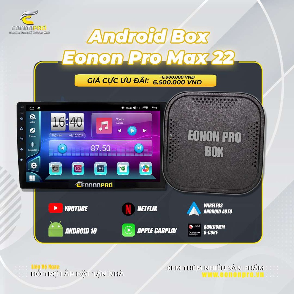 Carplay AI Box EononPro Max 22 Biến Màn Hình Zin Ô tô Thành Màn Hình Android