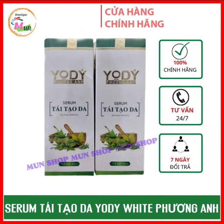 Serum thảo dược Tái tạo da Yody White Phương Anh chai xanh 80ml