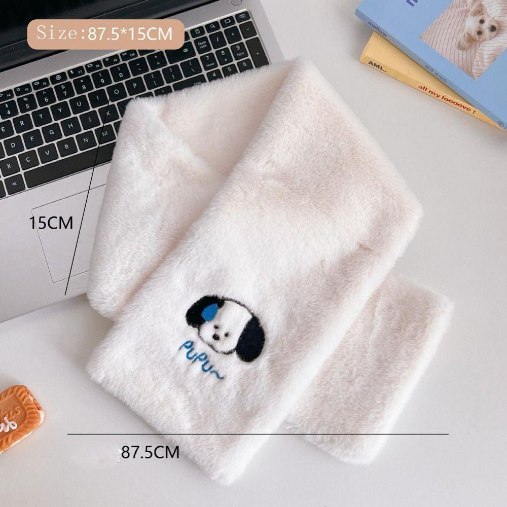 Khăn Choàng Cổ Vải Bông Dày Dặn Co Giãn Họa Tiết Chú Chó Hoạt Hình Dễ Thương
