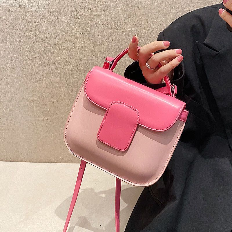 Túi Xách Đeo Vai Hình Vuông Cỡ Nhỏ Màu Sắc Tương Phản Thời Trang Cao Cấp Cho Nữ