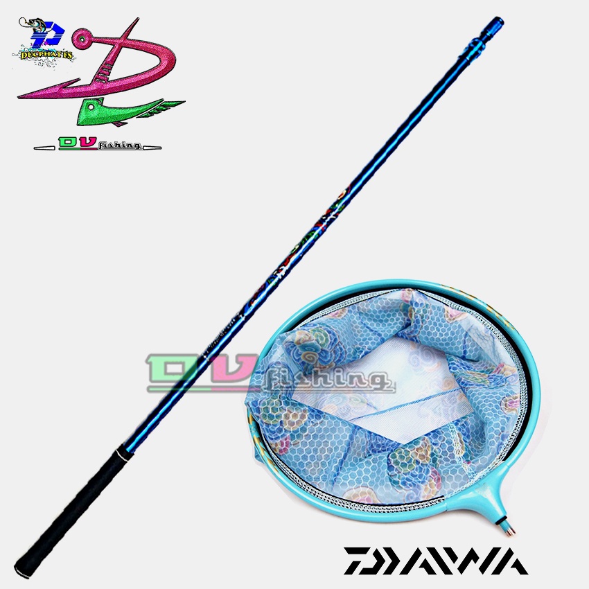 Bộ Cán, Mặt Vợt vớt Cá DIAIWA Carbon + vành tròn dùng cho câu đơn câu đài.!!!