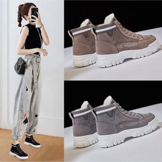 Giày Cao Cổ Da Lộn Nữ , Giày Ulzzang Phong Cách Hàn Quốc Siêu Cấp - Miami Store NQ3519