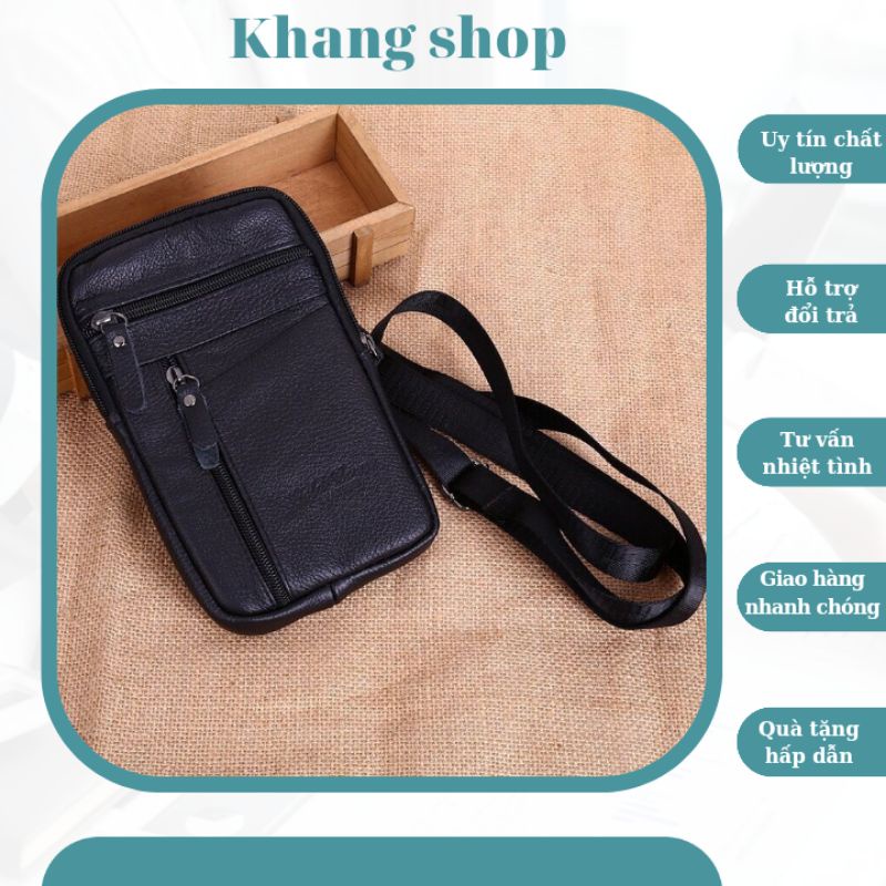 Túi đeo hông túi đeo chéo da bò xịn siêu bền đẹp