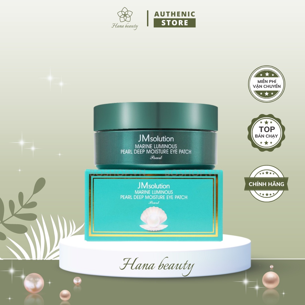 Mặt Nạ Mắt JM Solution Giảm Thâm Bọng Mắt và Dưỡng Ẩm Ngọc Trai JM Solution Pearl 60 Miếng/Hộp Hanna Beauty