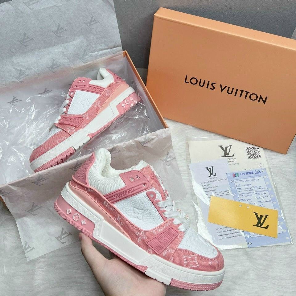 Giày LV Louis Vuitton Trainer Black White, Giày Sneaker LV Nam Nữ Mẫu Mới Hot Hit