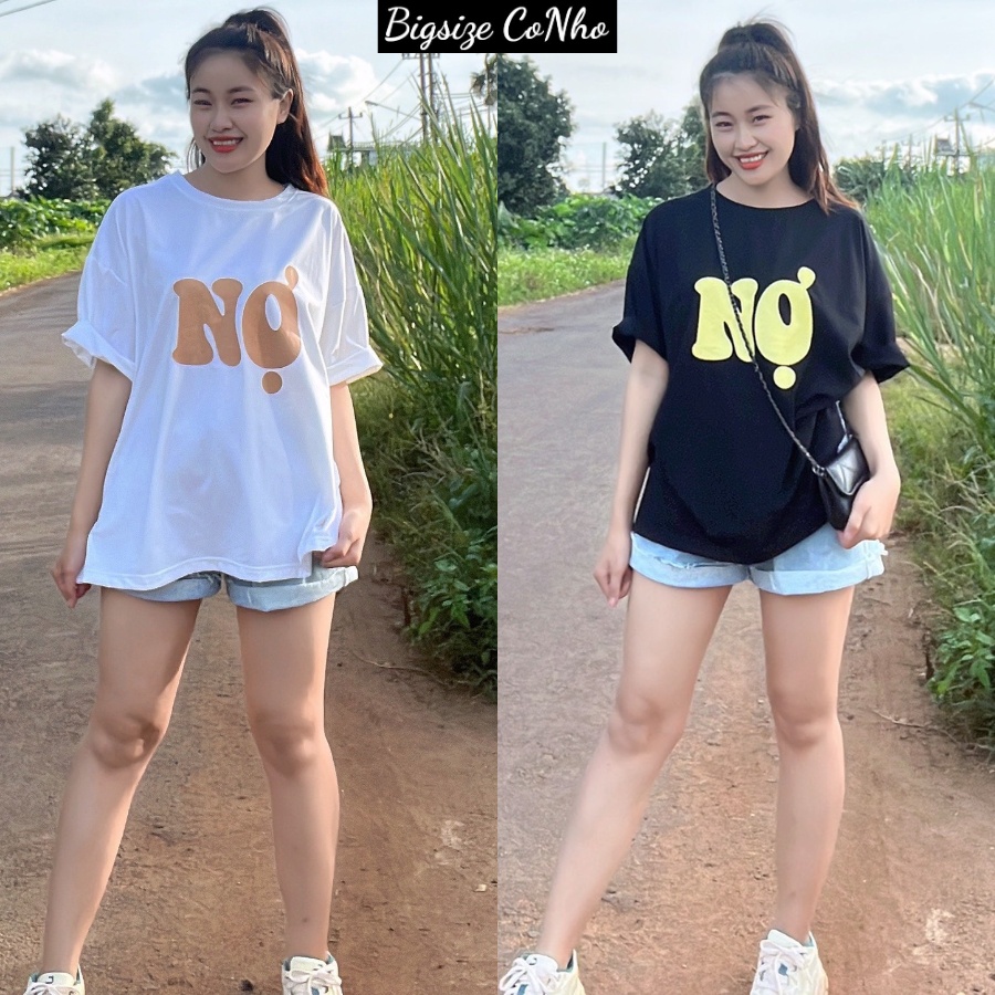 Áo thun bigsize form rộng in hình chữ Nợ freesize 58-95kg TN NO