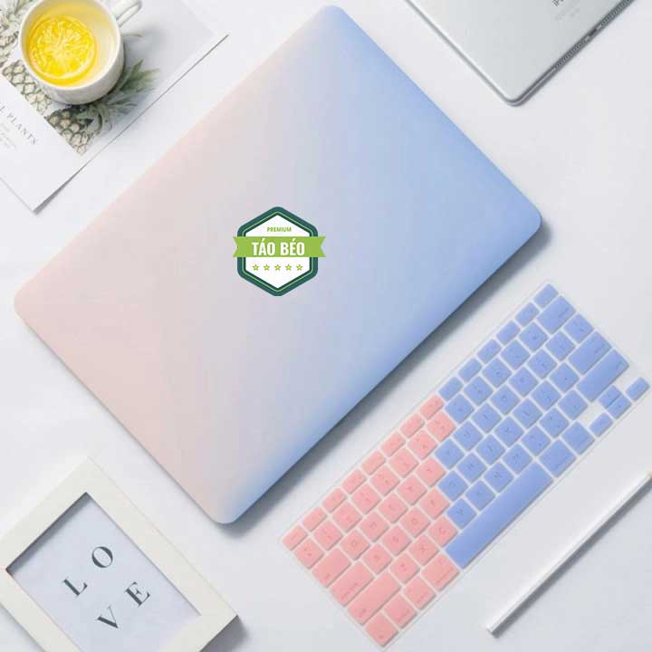 Combo Case, Ốp + Phủ phím cho macbook pro 13 inch màu gradient [Có cả M1]