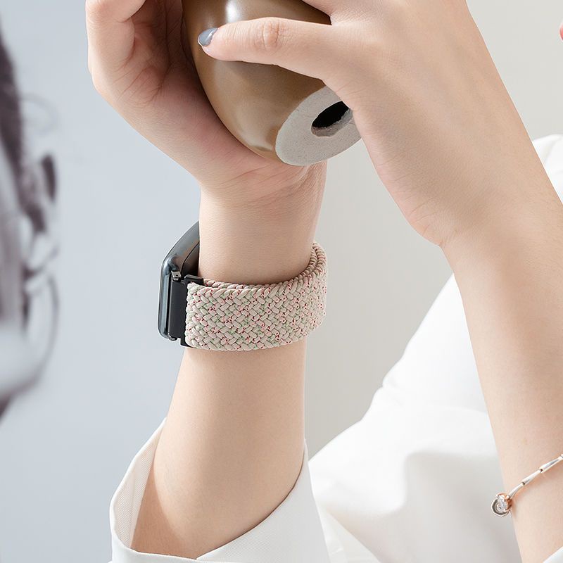 Phù Hợp Dây Đeo nylon Dệt Co Giãn Điều Chỉnh Được Kèm Khung Kim Loại Bảo Vệ Dành Cho Đồng Hồ Thông Minh Xiaomi Mi band 7 pro